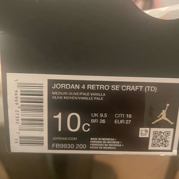 Toddler 10C Jordan New - Picture 2 of 5